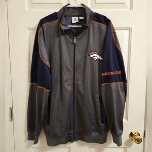 NFL Team Apparel Denver Broncos Track Full Zip Jacket Size Large Tall